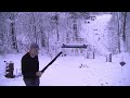 Snow shoveling with a shotgun