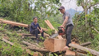 How to saw wood to build a new house and harvest Luffa to sell at the market | Dang Thi Mui