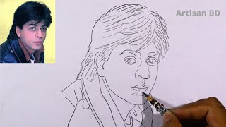 Drawing of Sketches Shahrukh Khan | How to draw A Shahrukh Khan | Easy Pencil Sketch