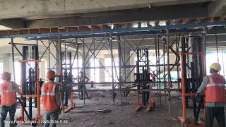 Table Formwork De-shuttering process..