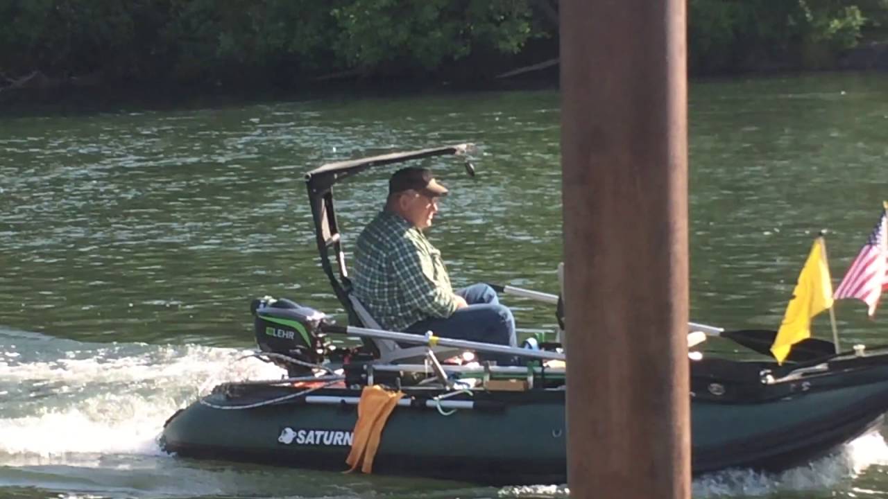 Saturn SK385XL KaBoat with Lehr Propane Outboard. Saturn Inflatable Boat.