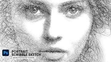 create portrait scribble sketch | adobe photoshop tutorial