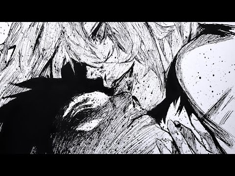 東京喰種 金木研 高槻泉 一発描き - YouTube