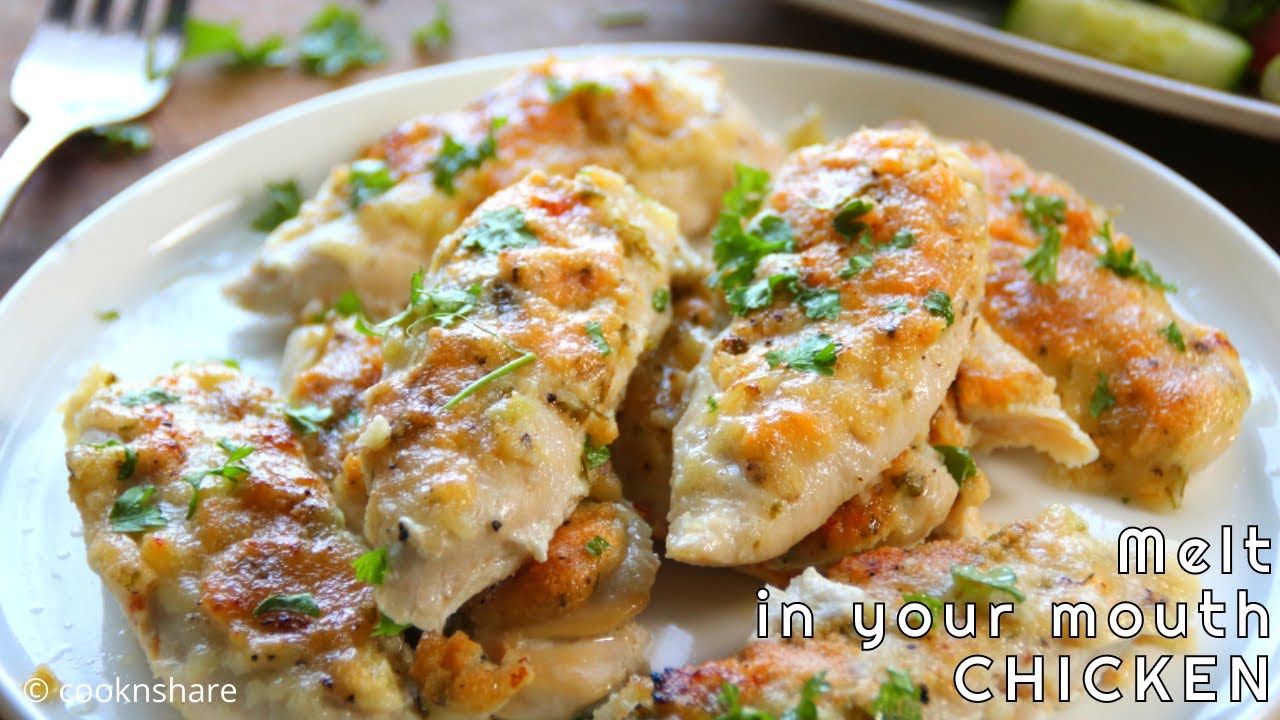 Melt in Your Mouth Mayo Parmesan Garlic Chicken - YouTube
