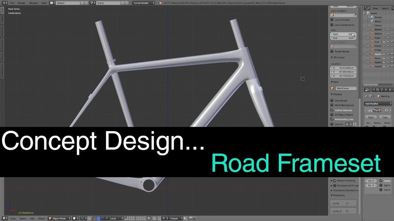 Concept Design. Road Frameset. Part 1 YouTube
