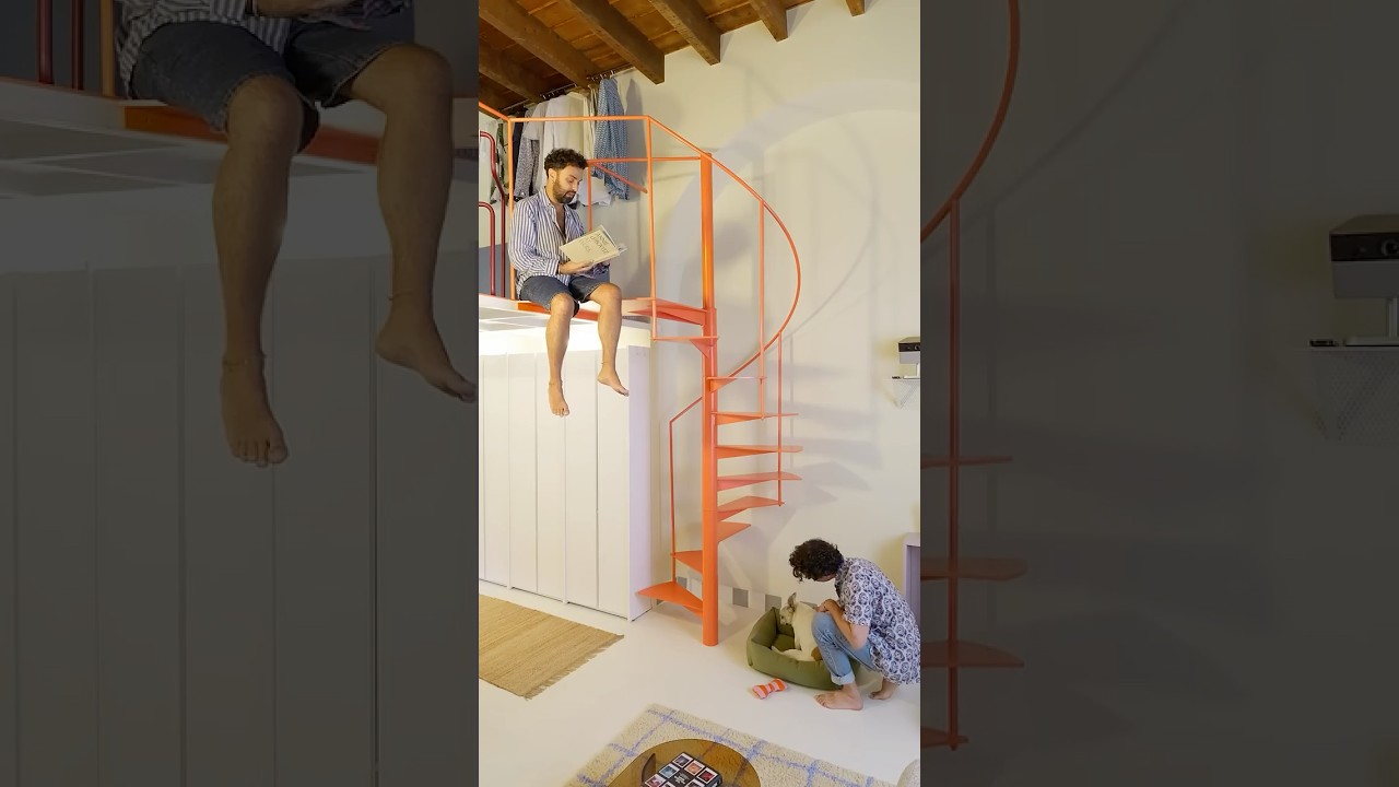 Couple Turns Abandoned Workshop Into Colourful Small Milan Home 😍  #nevertoosmall #shorts