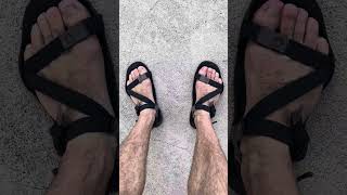 The minimalist sandal you didn't know you needed 🌲 #camping #barefoot #shorts