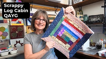 Verander stofresten in een prachtig blokhutquiltblok met verstekranden QAYG