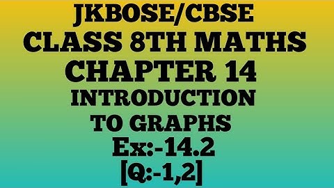 INTRODUCTION TO GRAPHS class 8th ¶Ex.14.2¶ (Q.1,2)jkbose/cbse.