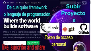 🚀💻🚀Como Subir Proyecto Flask a Github, o cualquier framework y/o lenguaje de programacion
