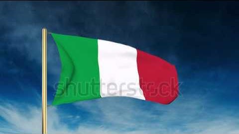 Italy flag slider style. Waving in the wind with cloud background animation Stock video by