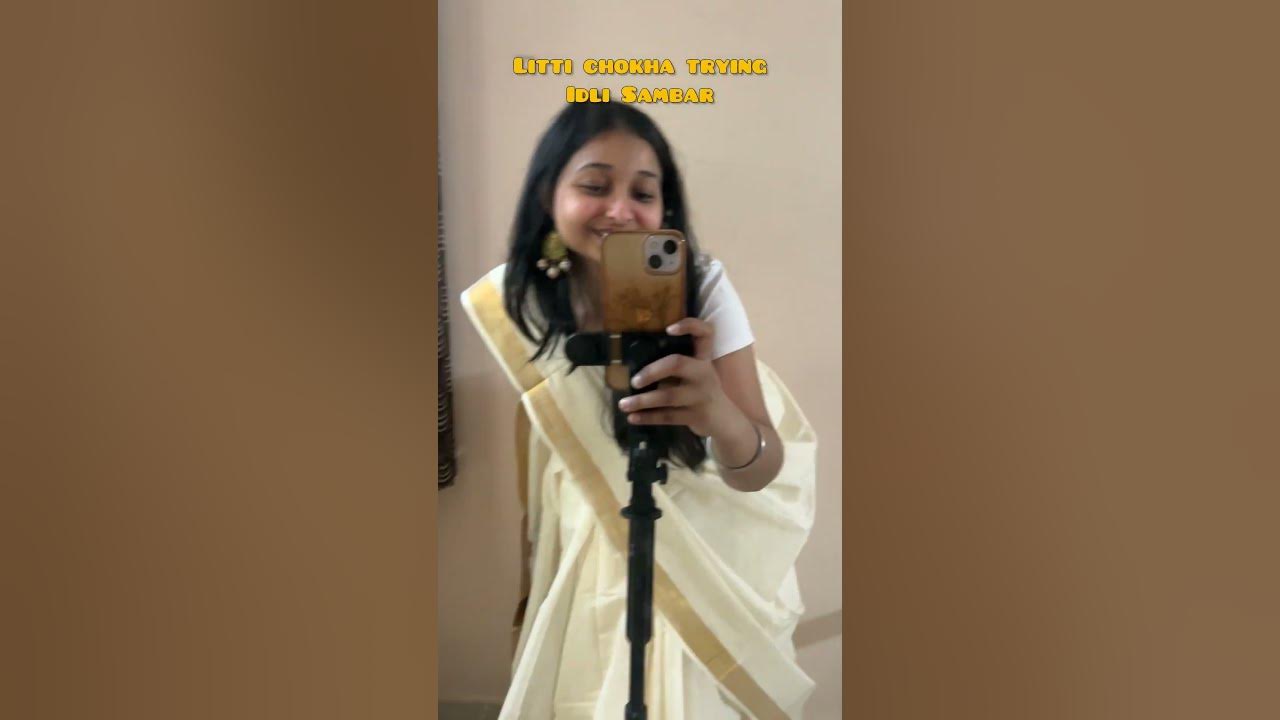 Litti Chokha trying Idli Sambar #southindia #varkala #beach #minivlog #travel #travelvlog