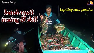 berburu kepiting di malam hari!! hasil luar biasa perahu sampai penuh