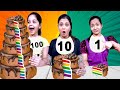 100 layers food challenge   extreme funny food challenge  cute sisters
