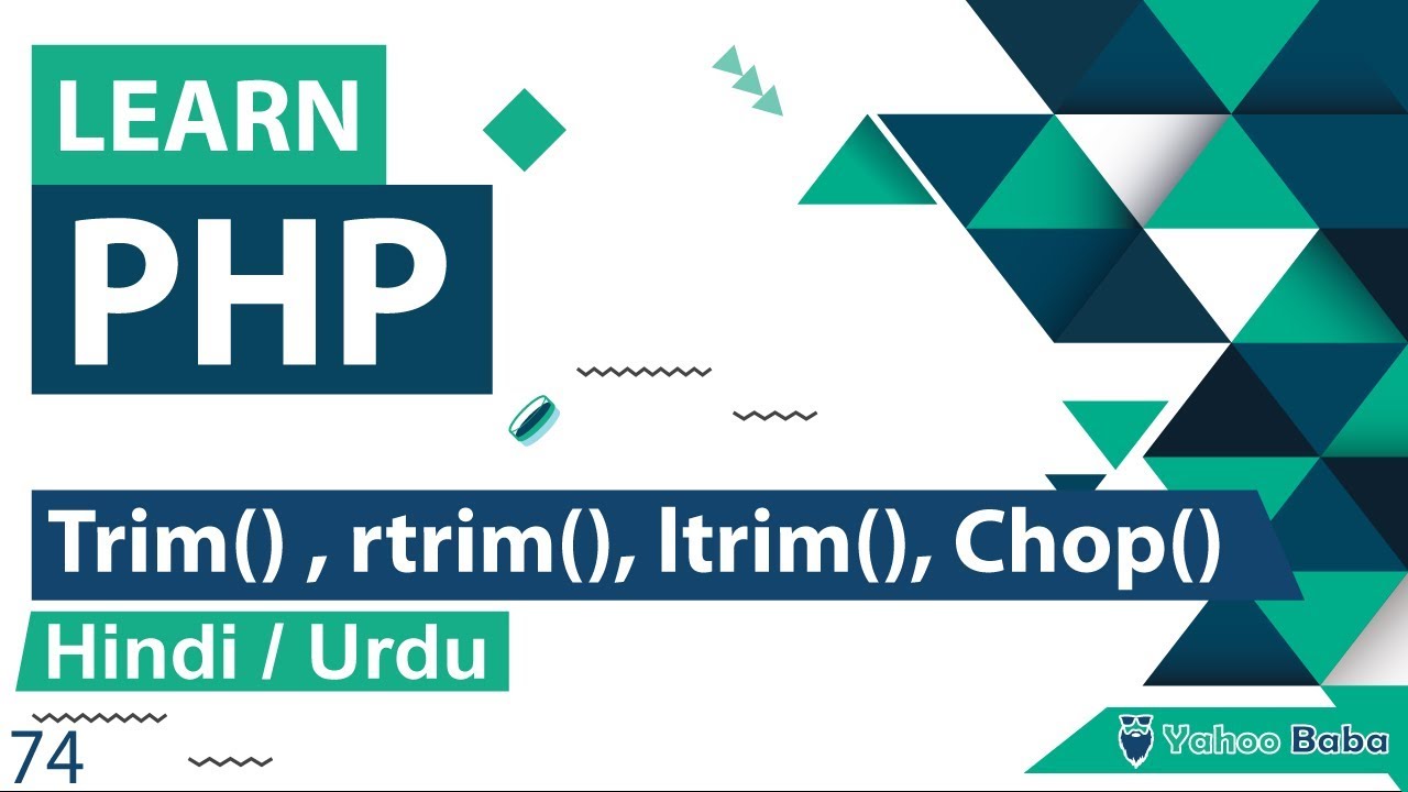 PHP String Trim  & Chop Functions Tutorial in Hindi / Urdu