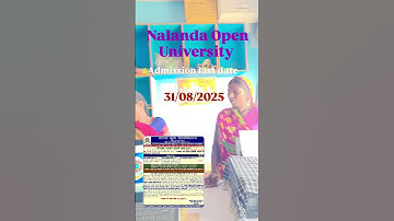 Nalanda open University admission online last date #bihar #nalanda #university