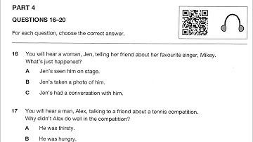 A2 Key 1 Test 2 Listening Part 4