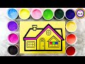 Colored sand painting toy house  sand painting coloring  simple house for kids