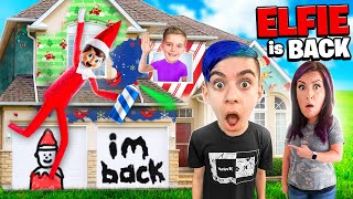 ELF ON THE SHELF SPRAY PAINTED OUR HOUSE! Elfie Is Back (FUNhouse Family Christmas Vlog) Days 1-4