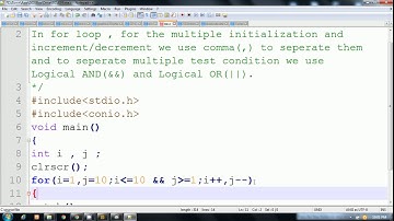 C Language in Hindi |  Multiple initialization , increment/decrement and test-condition in for loop