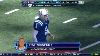 Pat mcafee first ever NFL PUNT