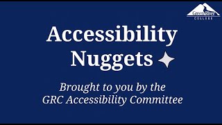 Accessibility Nuggets - Tables