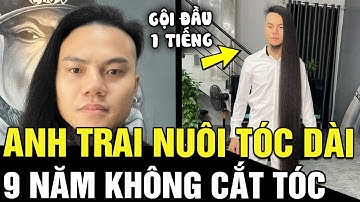 Chàng trai ở Hải Dương 9 NĂM không cắt tóc, nuôi tóc dài 1,7m, mỗi ngày dành 1 TIẾNG gội đầu| TÁM TV