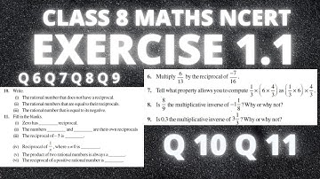 Ex 1.1 Chapter 1 Rational Numbers class 8 maths (Q6,7,8,9,10,11} NCERT Solutions cbse