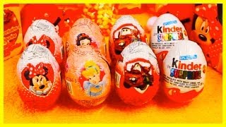 8 Surprise Eggs Kinder Surprise Disney Pixar Cars 2 Disney Princess Hello Monsters University
