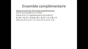 Ensembles et applications partie 3 : Ensemble complémentaire