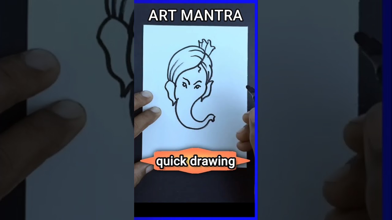 Quick and easy Ganesha drawing 1  