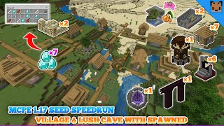 Minecraft pe 1.17 seed speedrun - Village & lush cave with spawned / Desert temple with 6 diamond !! screenshot 5