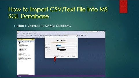 How to Import CSV or Text File into MS SQL database| Copy excel data into SQL database