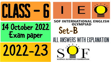 2022-23 IEO International English Olympiad Class 6 Solved Question paper | SOF #ieo  #class6english