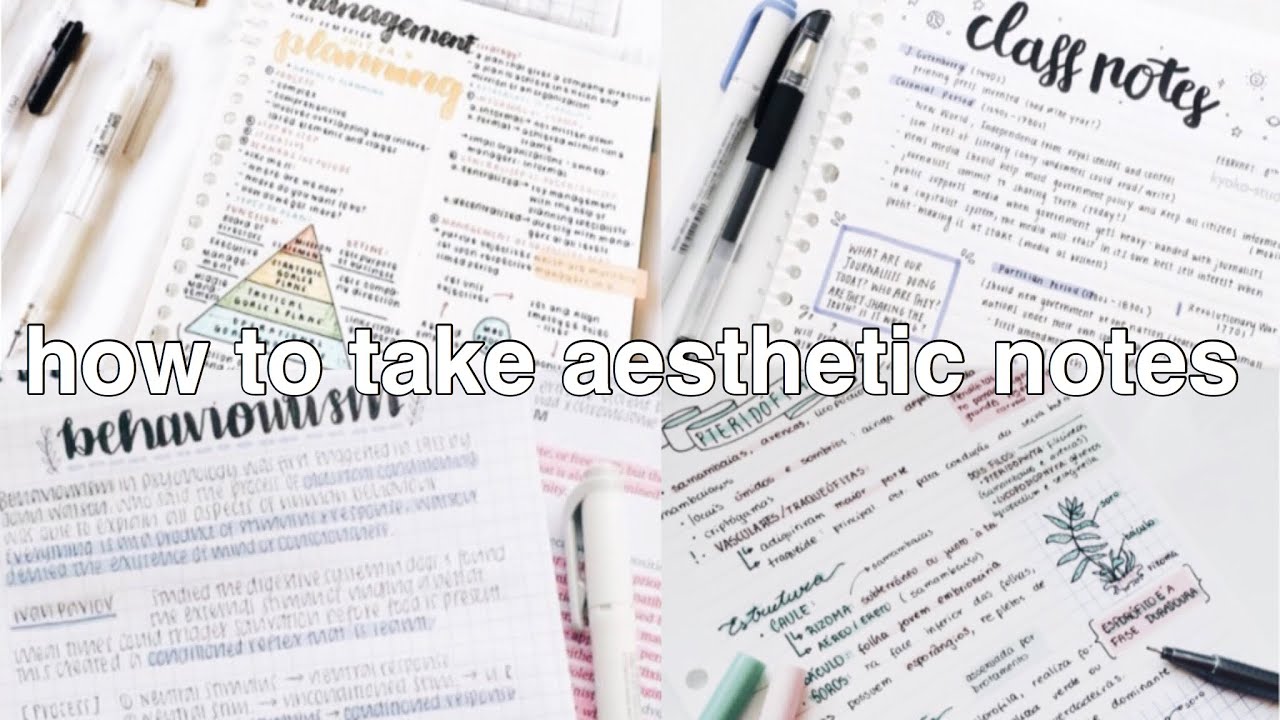 How To Take Aesthetic Notes Youtube