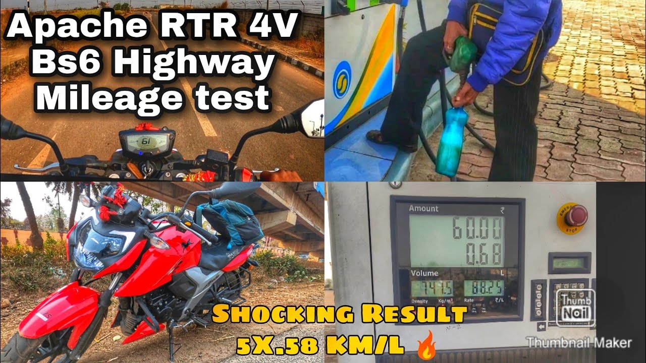 Tvs Apache Rtr 160 4v Bs6 Mileage Testing Highway Mileage Test After 2nd Servicing Apachemileage Youtube