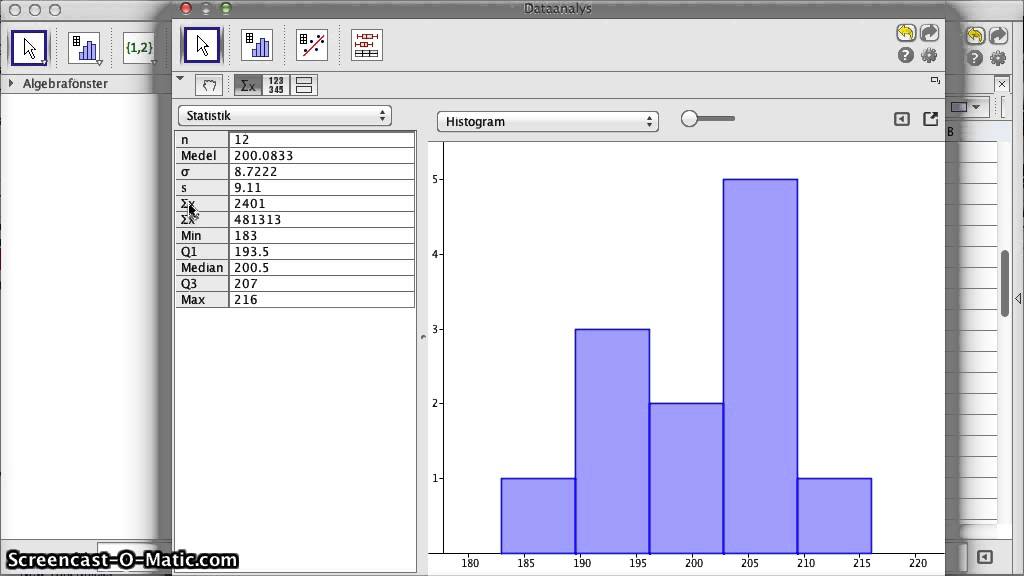 Standardavvikelse i Geogebra