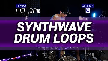 Synthwave drum loops 110 BPM // The Hybrid Drummer
