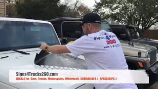 Video n14 How to Easy Install Hood Blackout Decals Graphic for Jeep Wrangler or Any others