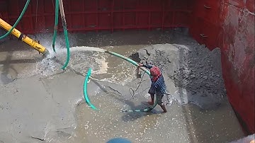 Amazing Modern Dredging Technology Unloading Sand From a Barge Using a High-Pressure Water Pump