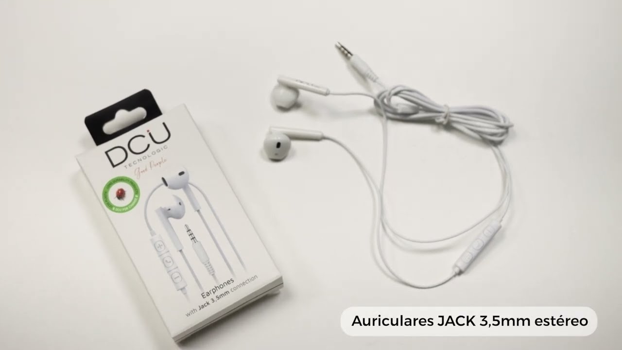 Auriculares con conector jack de 3,5mm estéreo con control de volumen y  micrófono 