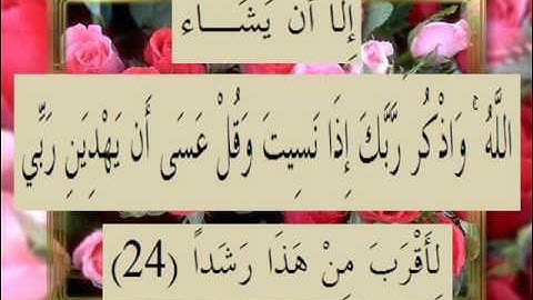 القرآن الكريم سورة الكهف الأية 24