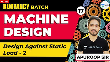 Design Against Static Load - 2 | Machine Design | Lec - 17 | GATE 2021 ME Exam