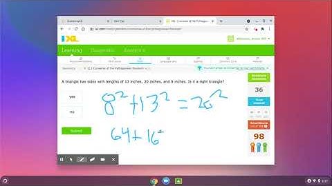 Amira Does Math! IXL Geometry Q.2. Converse of the Pythagorean Theorem