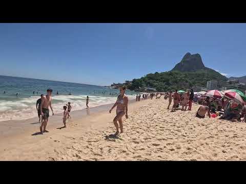 A Walk Along Leblon Beach:  Brazil beach Walk  🌊