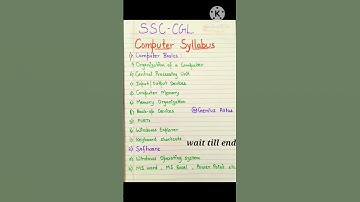 SSC CGL Computer Syllabus #youtubeshorts #shortvideo #video #viral #viralvideos #computer #ssc #win