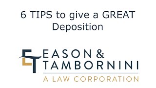 Personal Injury: 6 TIPS to give a GREAT Deposition – EASY ways to perform better