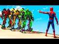 GTA 5 Water Ragdolls Spiderman vs Bumblebee vs Green Bumblevee vs Red Bumblebee Jumps/Fails