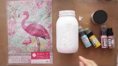 How to Decoupage a Glass Jar with Rice Paper | Easy DIY Home Decor