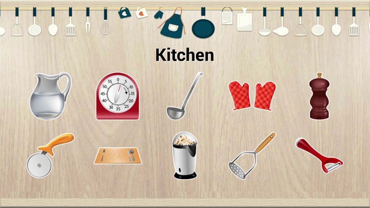Puzzle Games for Kids - Learn Kitchen Items Names - Educational Video